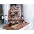 bronze lion sculpture for entrance building and gardens